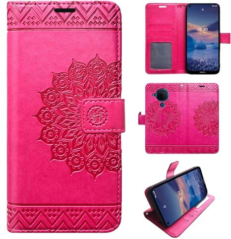 betterfon Hülle Kompatibel mit Nokia 5.4 | Klapphülle Schutzhülle mit Kartenfächer Kompatibel für 5.4 | Magnetverschluss Klapphülle | Pink