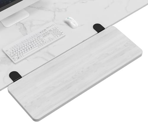 OUGIC Ergonomische Schreibtisch-Verlängerung, 55,1 x 24,1 cm, stanzfreie Klemme, faltbare Tastatur-Schubladenablage, Tisch-Halterung, Armlehne, Computer-Ellenbogen-Armstütze