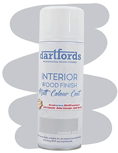 dartfords Country Colours Interior Furniture and Craft Matt Spray Paint - 400ml Aerosol, Charles Grey