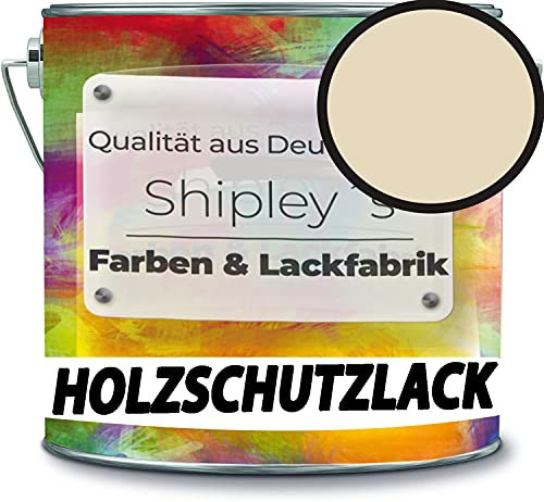 Holzschutzlack Holzlack Holzlasur wetterbeständiger Langzeitschutz Wetterschutzfarbe Holzschutzfarbe RAL 1015 Hellelfenbein // Shipley's Farben & Lackfabrik