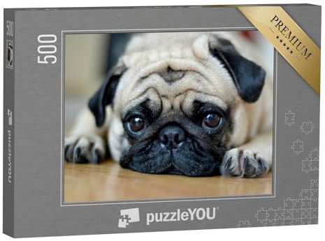 puzzleYOU: Puzzle 500 Teile „Mops mit treuherzigem Blick“ – aus der Puzzle-Kollektion Mops