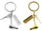 PLABBDPL 2 STÜCKE Föhn Schere Kamm Keychain Auto Schlüsselanhänger Handtasche Tasche Anhänger Dekoration Hängende Keychain Zubehör Kreatives Geschenk (Golden und Silber)