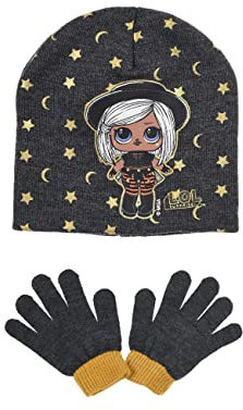 L.O.L. Surprise! Kinder Winter-Set 2-TLG. Mütze und Handschuhe (52, Grau)
