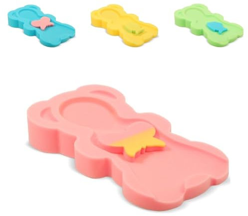 Lorelli Baby Badewanneneinlage Midi, weich, 2 Schwämme, verschiedenen Motiven, Farben:rosa