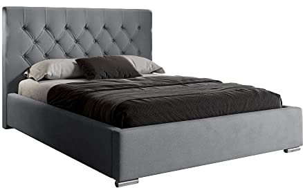 lukmebel Glamour II Polsterbett 180 x 200 cm mit Bettkasten - Doppelbett 180 x 200 mit Lattenrost - Bett 180 x 200 mit Stauraum Jasmine 90