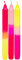 Talking Tables Spitzkerzen, Ombré, geruchlos, Neon-Pink, Orange und Gelb, 3 Stück, 20 cm