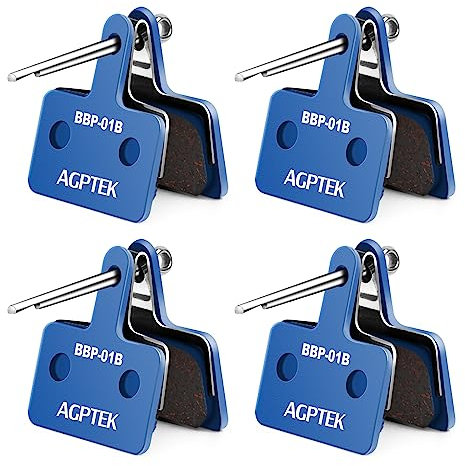 AGPTEK 4X Fahrrad Scheibenbremsbeläge, High Performance Bremsbeläge Disc Brake Pads & Spring (Resin) für Mountainbike Scheibenbremse I Bike Beläge I Bremsbelag (4 Stück), Blau EUR€1599EUR€15.99