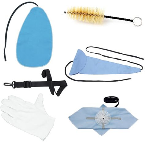Saxophon Reinigungsset Altsaxophon Reinigungsset Inklusive Umhängeband Handschuhe Reinigungstuch Mundstück Bürste