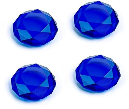 4 Stück transparente Kristall-Daumengriffe, Joystick-Daumengriffabdeckung, kompatibel mit Nintendo Switch Standard Lite Tastenkappe, Joystick-Abdeckung für Joy-Con, blauer Kristall
