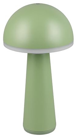 Reality Leuchten LED Außen Akku Tischleuchte Fungo R57716149, Metall Pistaziengrün, Kunststoff Weiß, inkl. 2 Watt LED, dimmbar, Lichtfarbe einstellbar, Ladestation