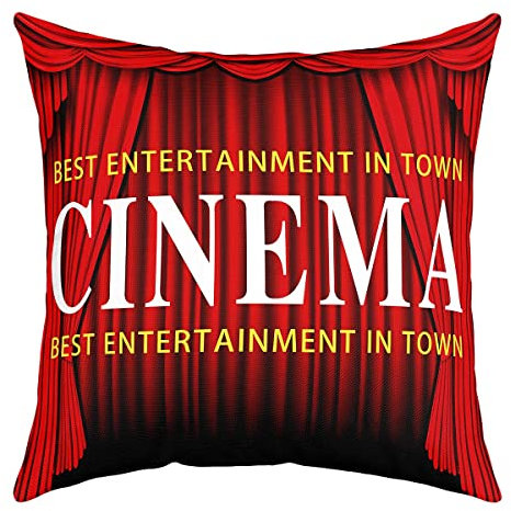 2Er Set Kissenbezugen Süße Kissenbezüge Individualität Sofakissenbezug Für Outdoor Auto Wohnzimmer 45X45Cm Kino Kino Setative Movie Night Old Fashion Theater