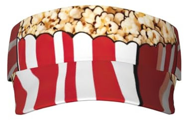 IFHSIGoe Japanische Sonnenblende mit Kirschblumen-Druck, Sonnenblende, Mütze, Unisex, größenverstellbar, Strandmütze, Popcorn-Druck, One size