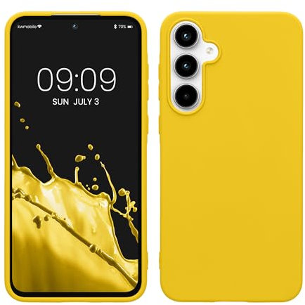 kwmobile Custodia Compatibile con Samsung Galaxy A55 5G Cover - Back Case per Smartphone in Silicone TPU - Protezione Gommata - giallo radiante