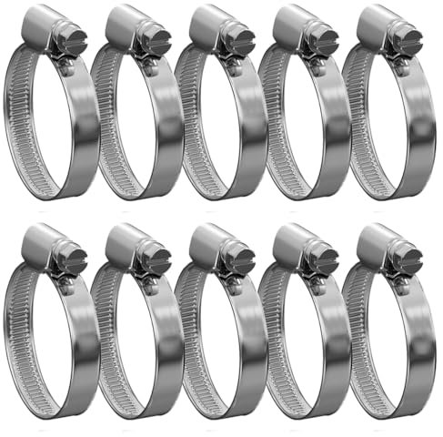 AOEVUIR 10 pcs de abrazaderas de manguera 6-12 mm abrazadera de manguera 304 abrazaderas ajustables de acero inoxidable abrazadera surtido para piscina estanque y jardín