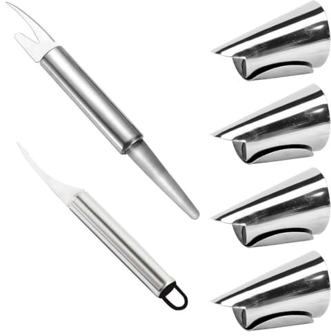 EIHI 2 Pcs 5-In-1-Multifunktionales Garnelenschnur,Edelstahl Shrimp Peeler,Shrimp Peeler,Garnelenschalenmesser,Garnelenlinienmesser,Edelstahl-GarnelenschäLer-SchäLwerkzeug,Garnelenreinigungs