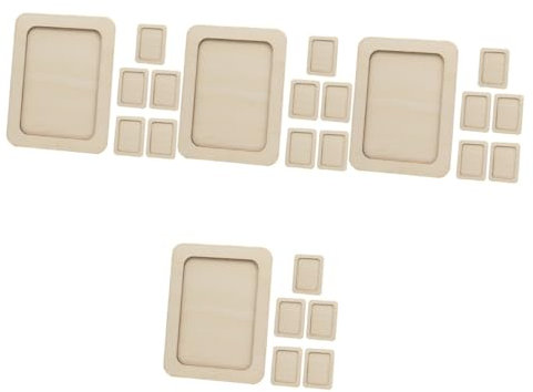 PRETYZOOM 24 Stück Kinder Fotorahmen Bilderrahmen Haushalt Fotorahmen Holz DIY Fotorahmen Fotodisplay Rahmen Handwerk Fotorahmen Schlafzimmer Fotohalter DIY Bilderhalter Holzrahmen Holz