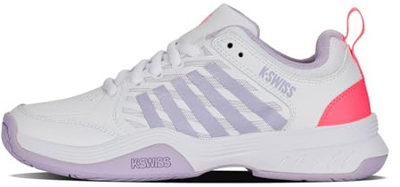 K-Swiss Damen Court Express 2 Tennisschuh, Weiß/Orchideenblüten/Neon Blaze, 40 EU