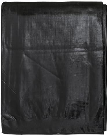 Tarpaulin Regular And Heavy Duty Waterproof Cover Tarp Ground Sheet Multi Sizes Transparent Blue Silver Clear Camo Army (Black (250GSM), 3 x 5 m)