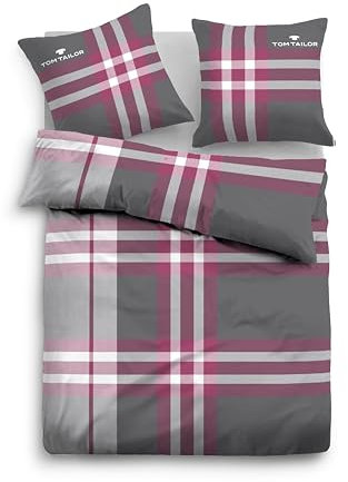 TOM TAILOR Bettwäsche kariert 135x200 cm + Gästetuch statt 59,99 € (Beere)