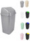 JARDIN202 - Cubo de Basura con Tapadera Basculante - 30/50 Litros - Ideal para Hogar y Oficina | 50 L (Plata)
