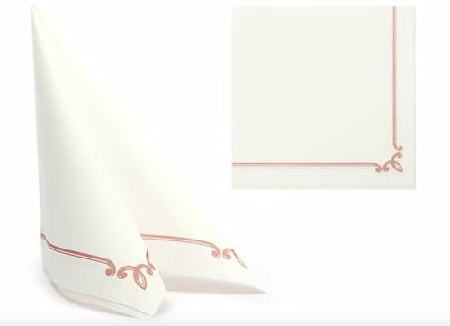 AROBA 50x Airlaid Servietten (Rand Weinrot, 40x40 cm) - Hochwertige Servietten - Stoffähnliche Airlaidservietten - Hochzeitsservietten - für Hotel Catering Feiern Weihnachten