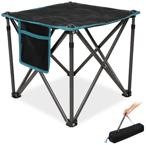 FUNDANGO Campinghocker faltbar 180KG, 46cm Klapphocker faltbar, gartenhocker mit Tragetasche, falthocker fußhocker hocker Outdoor für Camping Wandern Angeln, Angelhocker,Schwarz