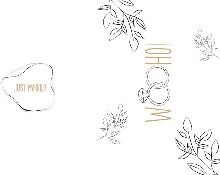 WBdesignz Hochzeit Karte mit Umschlag - Geschenkkarte zur Hochzeitsfeier Just Married Wooho! Trauungsringe Floral Glückwunschkarte zur Trauung Brautpaar Liebe Verlobung Jahrestag (DIN A6)