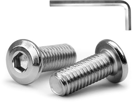 MINHER 10 Sätze M4 x 18mm Schrauben,Flachkopfschrauben, A2 V2A Edelstahl Flachkopf-Innensechskantschrauben für Möbel(mit Innensechskantschlüssel)