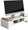 Supporto per monitor in legno, ergonomico, con cassetto a 2 livelli, per computer, schermo piatto, TV, iMac PC, bianco (49 x 20, 4 x 10 cm)