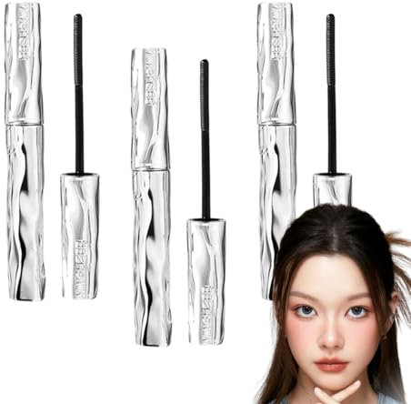 Laidanyou Mascara, Laidanyou Small Steel Mascara, 2025 New Waterproof, Long-Lasting, Smudgeproof for 3D Curling Eyelashes, Volumizing & Lengthening with Small Steel Tube Design (3pcs)