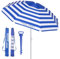 LOLAhome Sombrilla playa 240 cm y soporte arena, protección UV+50, sombrilla antiviento, varillas flexibles fibra vidrio, techo ventilación, mástil inclinable y regulable altura, bolsa transporte