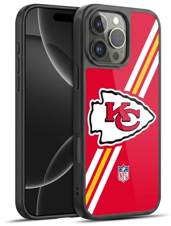 Head Case Designs Offizielle NFL Streifen Kansas City Chiefs Logo Gel Armour Hülle [Militärischer Schutzgrad] kompatibel mit Apple iPhone 16 Pro Max