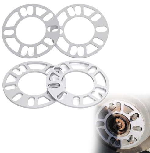 4 Piezas Separadores Universales,Separadores de Rueda,Espaciadores De Aluminio Para Ruedas De Coche,Espaciadores de Ruedas Universales de 4 Orificios y 5 Orificios para Automóviles (5 mm × 150 mm)