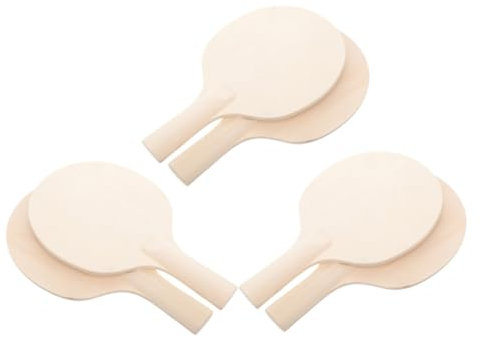 ibasenice 6pezzi Racchetta Pong in Legno Grezzo Non Verniciata Impugnatura Imbottita Per Sport Artigianato Fai Te Kit Per Progetti Personalizzati