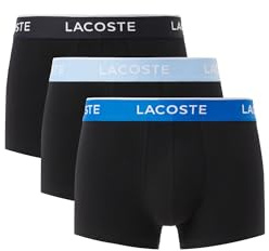 Lacoste Herren Cotton Stretch Logo Trunk 3er Pack Black/Light Blue/Blue