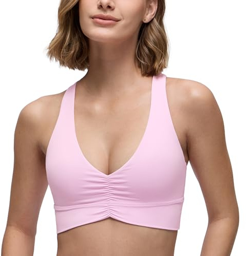 CRZ YOGA Butterluxe V-Ausschnitt Raffung Sport BHS Vita Rosa 36