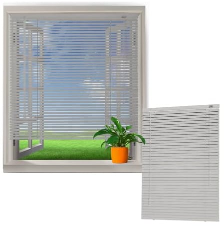 Sonnenschutz Aluminium Jalousie, Alu-Jalousette, Jalousien Rollo 25mm Lamellen, Metall Lamellenvorhang Sichtschutz für Fenster Innen Außen Küche Haushalt 40/70/10120/130/140/150cm(Grau)