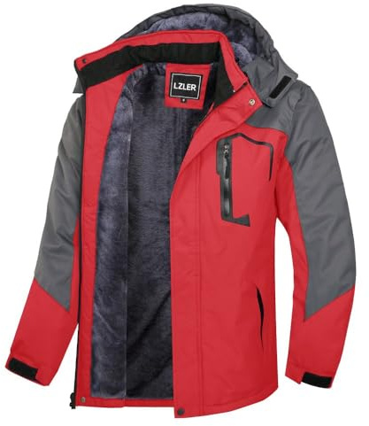 LZLER Winterjacke Herren Skijacke Snowboardjacke Wasserdicht Funktionsjacke Windbreaker Kapuze Winter Coat Snowboardjacke