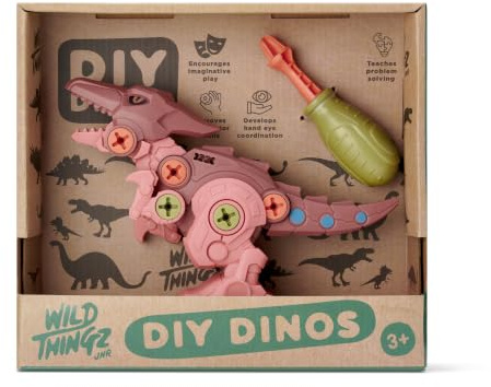 WildThingz Pterosaur Dinosaur Model Kit with Moving Parts, Educational STEM Toy for Children, Brown and Beige