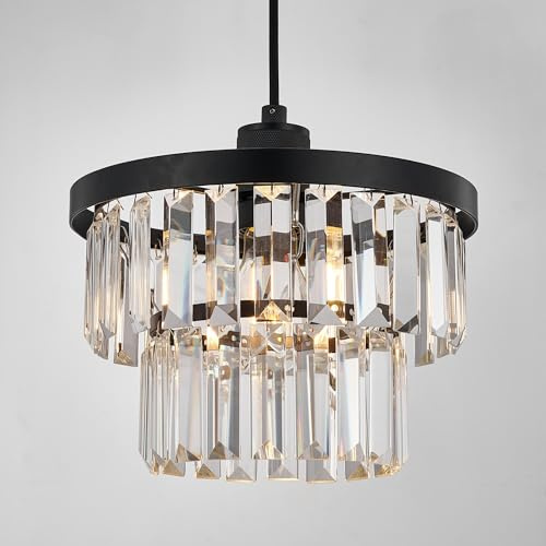 HARPER LIVING Easy Fit Pendant Shade, Matt Black Ceiling Light Shade with Diameter 25cm - Modern Lamp Shades for Bedroom Kitchen Living Room Dining Room