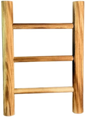 GETAJGHSD Mini Tea Towel Ladder Wooden Shelf 2-Tier Burnt Finish Decorative Hand Towel Holder for Bathroom and Tabletop
