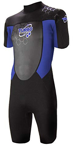 Venture Hut Men’s Turbo 2.5mm Neoprene Wetsuit – Full Length or Shorty Short Sleeve Spring Suit – Heavy Duty Thermal Construction – UV 50+ Protection – Multi-Sport Suit for Surfing, Kayaking & Diving