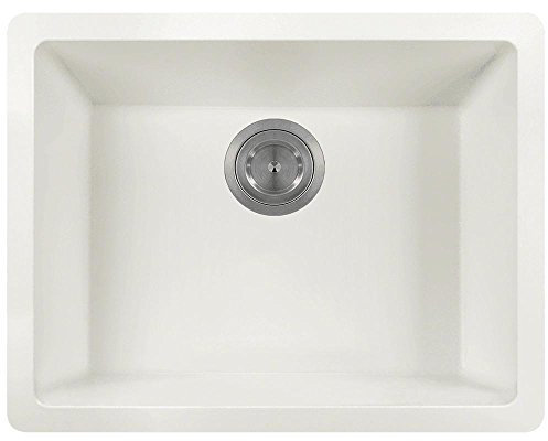 MR Direct 808 White TruGranite Single Bowl Kitchen Sink