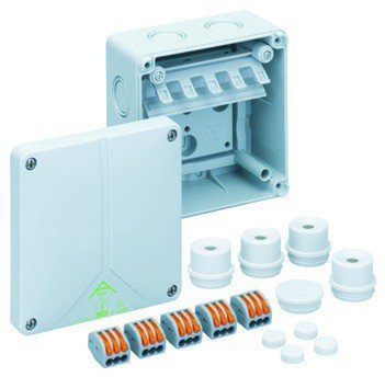 Abzweigkasten IP65 2,5qmm 110x110x67mm gr Kst Klemm Wand/Decke hfr