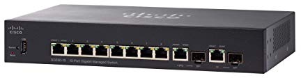 Switch gestito Cisco SG350-10 con 10 porte Gigabit Ethernet (GbE) con 8 porte Gigabit Ethernet RJ45 più 2 porte Gigabit Ethernet combinate SFP, protezione limitata a vita (SG350-10-K9-EU)