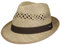 Classic Strohhut (Trilby) Damen/Herren - Hut aus Stroh - Sonnenhut Made in Italy - Größen S, M, L und XL - Sommerhut mit schwarzem Ripsband - Strandhut für den Sommer Natur 58 cm