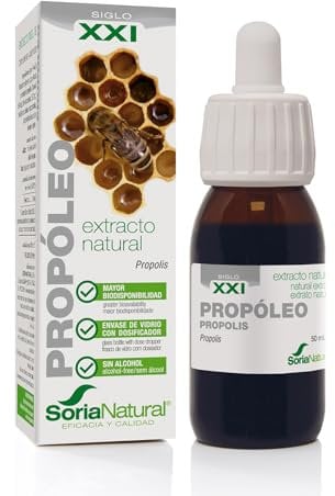 Soria Natural Própoleo Extracto Puro 100% Natural - Complemento Alimenticio con Propolis - Aumenta las Defensas y Regula Sistema Inmunológico, Antiséptico y Antiinflamatorio - Bote con 50ml