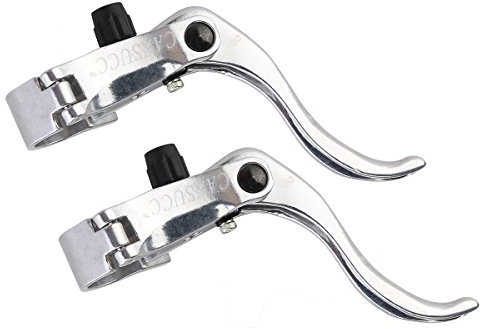 ULTNICE Bremshebel für Fahrrad, Bremshebel mit festem Getriebe, 22,2 mm / 24 mm (Silber)