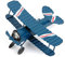 Evilatat Vintage Doppeldecker Flugzeug Modell - Metall Miniatur Dekoration Für Büro - Eisenmodell Ornament in Blau