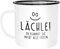 Moonworks Emaille Tasse Becher Lächle du kannst Sie nicht alle töten Büro Kollegen Kaffeetasse weiß-schwarz unisize